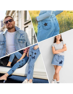10 Parches de Planchar TKYPZY Denim 7.5x7.5cm 5 Colores 2