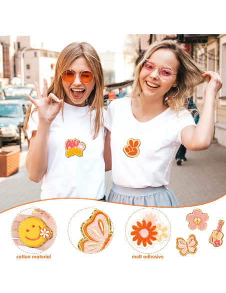 10 Parches de Chenille Retro X1zuue para Planchar y Coser