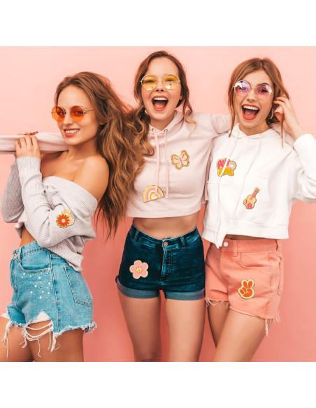 10 Parches de Chenille Retro X1zuue para Planchar y Coser