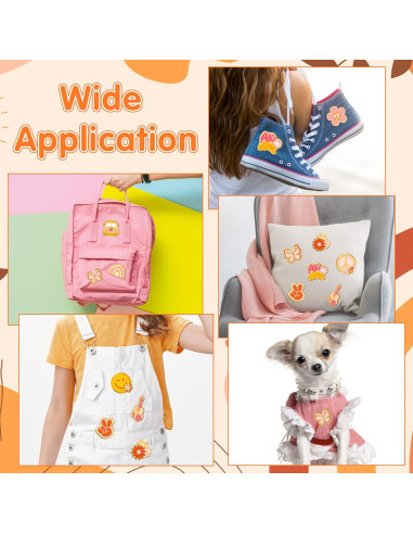 10 Parches de Chenille Retro X1zuue para Planchar y Coser