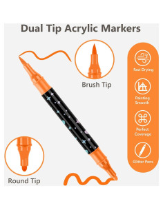 Juego de 24 Marcadores Acrílicos KEVIN&SASA CRAFTS Multicolor 2