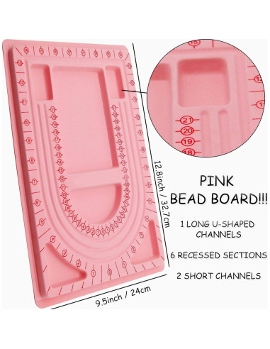 Tablero de Perlas H&W Rosa 32.7x24 cm para Joyería DIY