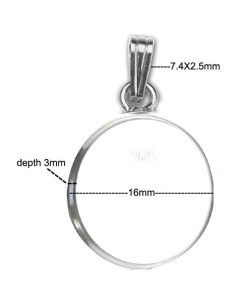 Pendiente de Bisel de Plata Esterlina 925 para Cabujón 16 mm 2