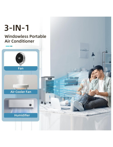 Acondicionador de Aire Portátil Feculs 3-en-1 7.48L 110V