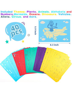 Set de Plantillas de Dibujo Kaemi 40 Piezas para Niños 2