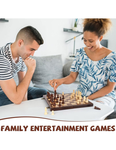 Juego de Ajedrez y Damas Magnético 2 en 1 Agirlgle 38 cm