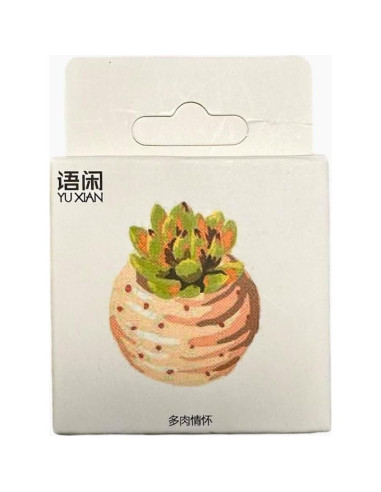 Stickers Estéticos de Suculentas KetA - 50 Piezas Verde