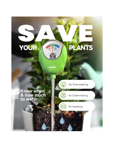 Medidor de Humedad del Suelo RAINPOINT DA01G Verde 30.96cm