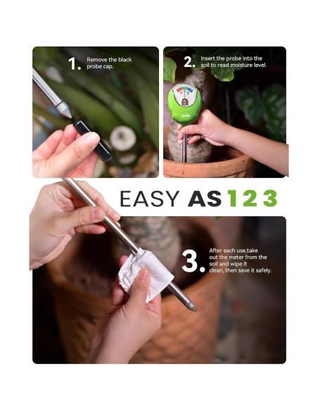 Medidor de Humedad del Suelo RAINPOINT DA01G Verde 30.96cm Medidor de Humedad del Suelo RAINPOINT DA01G Verde 30.96cm