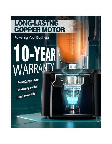 Mezclador Profesional WantJoin K90 Silencioso 2200W 2.2L Negro