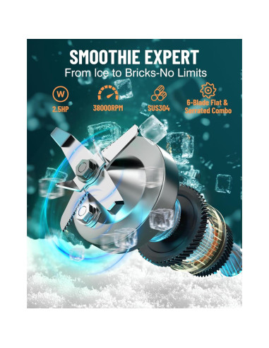 Mezclador Profesional WantJoin K90 Silencioso 2200W 2.2L Negro