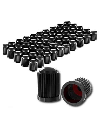 CKAuto 50 Tapas de Válvula Neumático Universal Negro