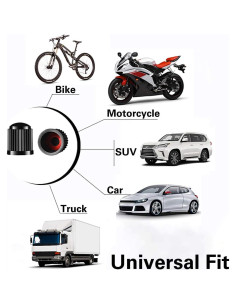 CKAuto 50 Tapas de Válvula Neumático Universal Negro 2