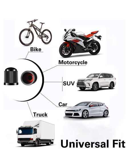 CKAuto 50 Tapas de Válvula Neumático Universal Negro