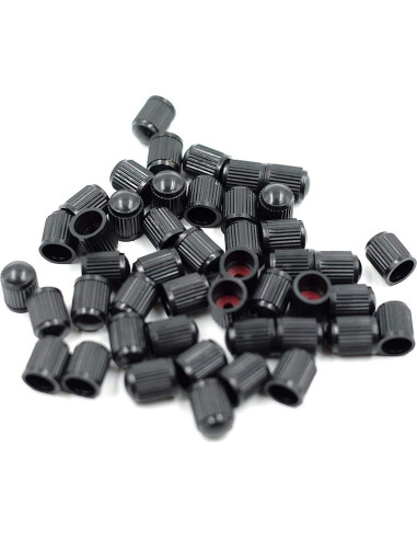 CKAuto 50 Tapas de Válvula Neumático Universal Negro