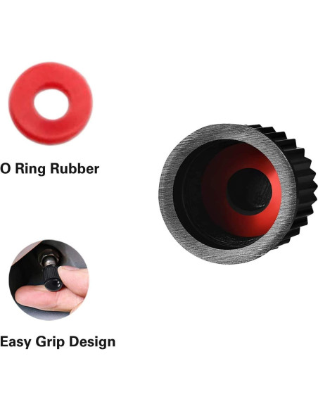 CKAuto 50 Tapas de Válvula Neumático Universal Negro