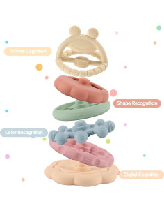 Juguete Apilable de Silicona ZICRO para Bebés 6 Meses 2