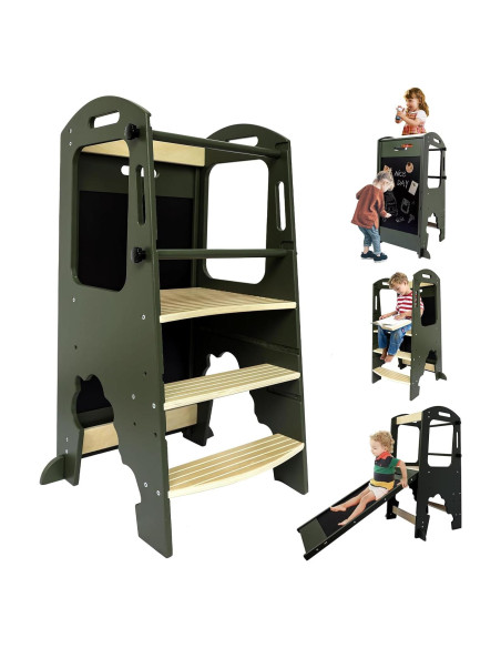 Escalera de Cocina para Niños Ymonlia de Madera Antideslizante