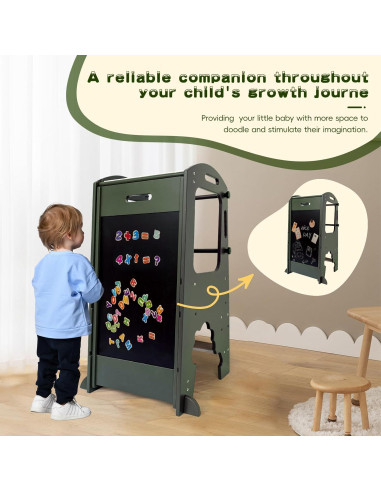 Escalera de Cocina para Niños Ymonlia de Madera Antideslizante