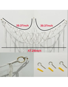 Hamaca de Almacenamiento de Juguetes Tatsuko 119x99 cm Algodón 2