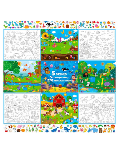 Bloc de Actividades con Pegatinas Reutilizables SpriteGru 33x28cm