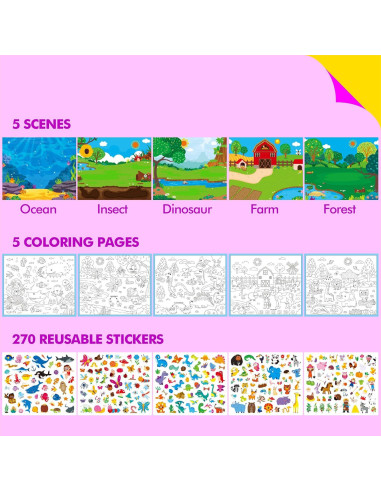 Bloc de Actividades con Pegatinas Reutilizables SpriteGru 33x28cm