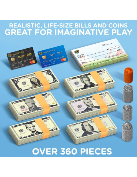 Juego de Dinero de Juguete Learn & Climb - 360 Piezas