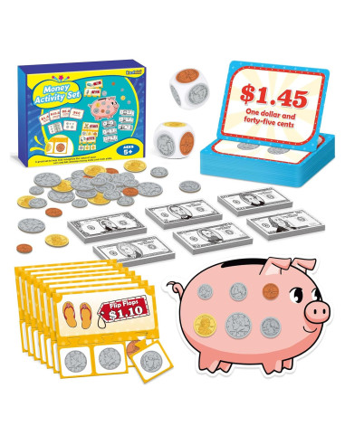 Juego de Actividad de Dinero Dingliu - 60 Billetes y Monedas