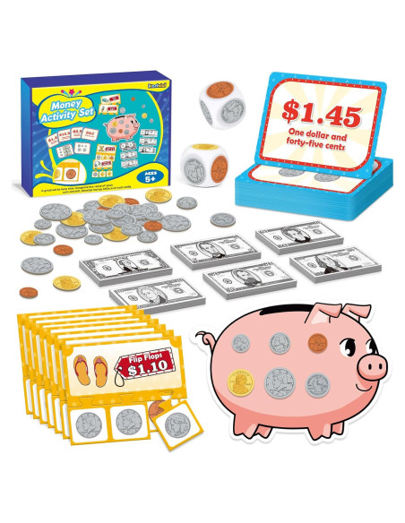 Juego de Actividad de Dinero Dingliu - 60 Billetes y Monedas