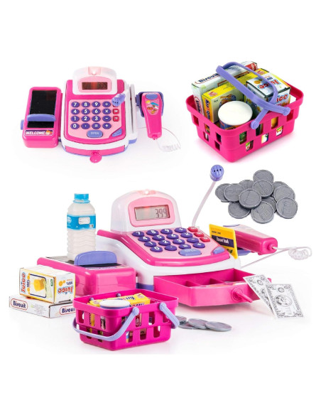 Caja Registradora Electrónica Prextex con Dinero de Juguete