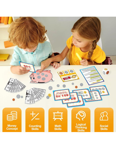 Juego de Actividad de Dinero Dingliu - 60 Billetes y Monedas