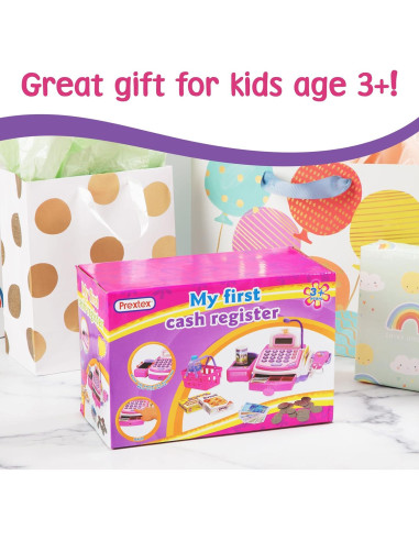 Caja Registradora Electrónica Prextex con Dinero de Juguete