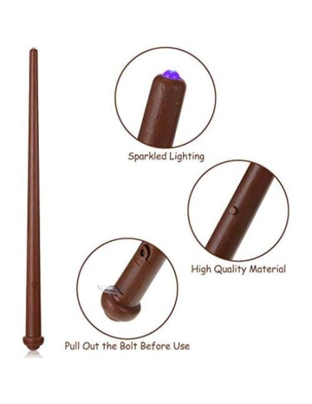 4 Varitas Mágicas Iluminadas con Luz y Sonido Sumind