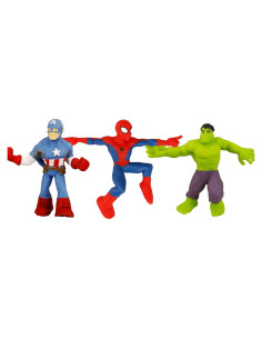 Juguetes Elásticos Marvel Avengers - 3 Unidades Hulk, Spiderman y Capitán América