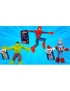 Juguetes Elásticos Marvel Avengers - 3 Unidades Hulk, Spiderman y Capitán América 2