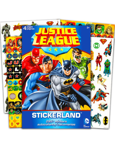 Conjunto de Calcomanías Liga de la Justicia DC Comics 350 Piezas