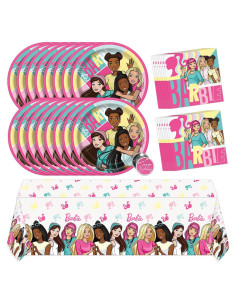 Kit de Decoraciones de Fiesta de Cumpleaños Barbie - 16 Invitados