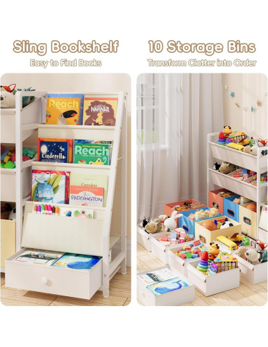 Estantería Organizador de Juguetes HAVLOTII SJ13 3 Estantes 10 Contenedores