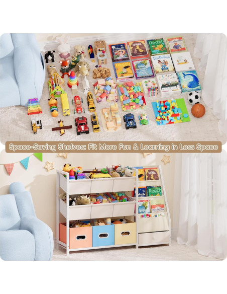 Estantería Organizador de Juguetes HAVLOTII SJ13 3 Estantes 10 Contenedores