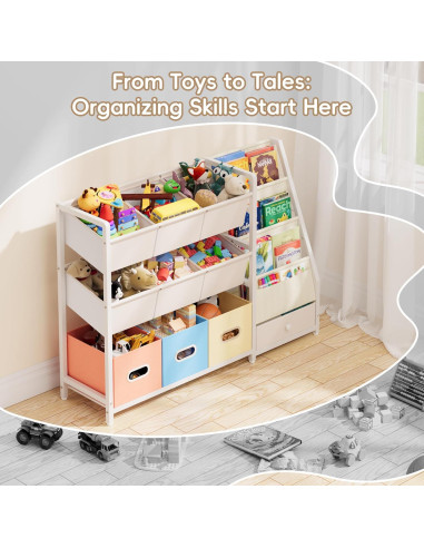 Estantería Organizador de Juguetes HAVLOTII SJ13 3 Estantes 10 Contenedores