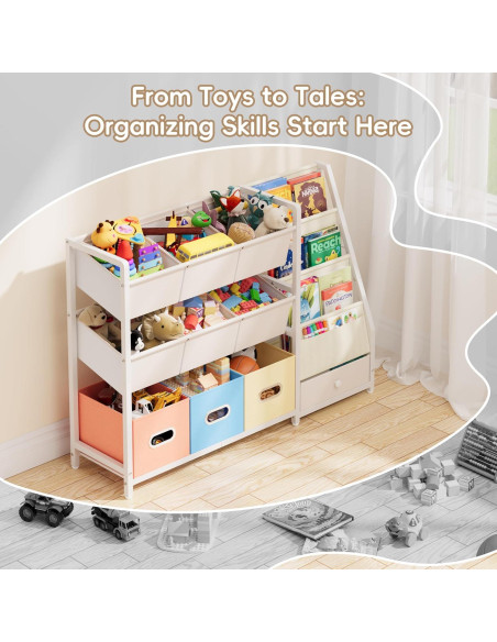 Estantería Organizador de Juguetes HAVLOTII SJ13 3 Estantes 10 Contenedores