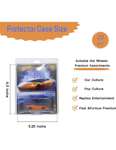 20 Cajas Protectoras para Hot Wheels - Almacenamiento Plegable 16.5x13.3 cm