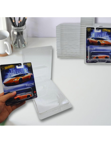 20 Cajas Protectoras para Hot Wheels - Almacenamiento Plegable 16.5x13.3 cm