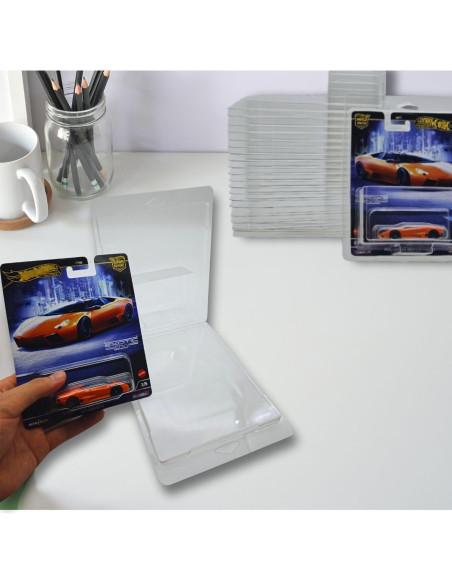20 Cajas Protectoras para Hot Wheels - Almacenamiento Plegable 16.5x13.3 cm