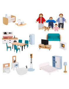 Juego de Muebles de Casa de Muñecas TOOKYLAND 26 Piezas