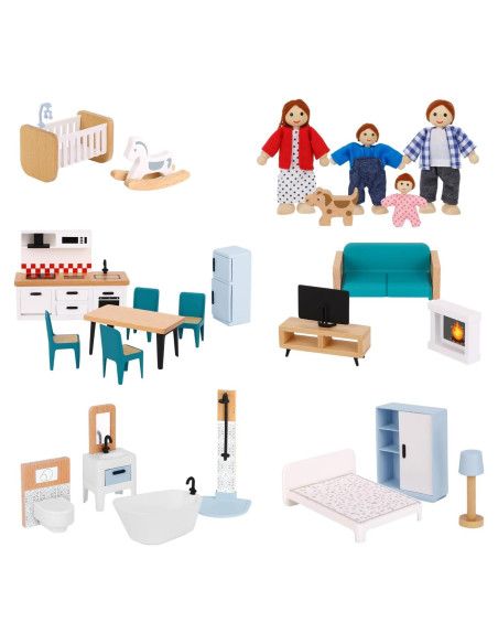 Juego de Muebles de Casa de Muñecas TOOKYLAND 26 Piezas