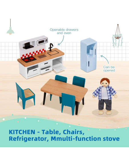 Juego de Muebles de Casa de Muñecas TOOKYLAND 26 Piezas