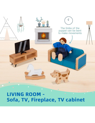 Juego de Muebles de Casa de Muñecas TOOKYLAND 26 Piezas