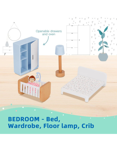 Juego de Muebles de Casa de Muñecas TOOKYLAND 26 Piezas