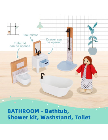 Juego de Muebles de Casa de Muñecas TOOKYLAND 26 Piezas